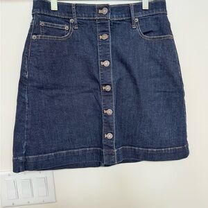 Denim Button-Front Skirt